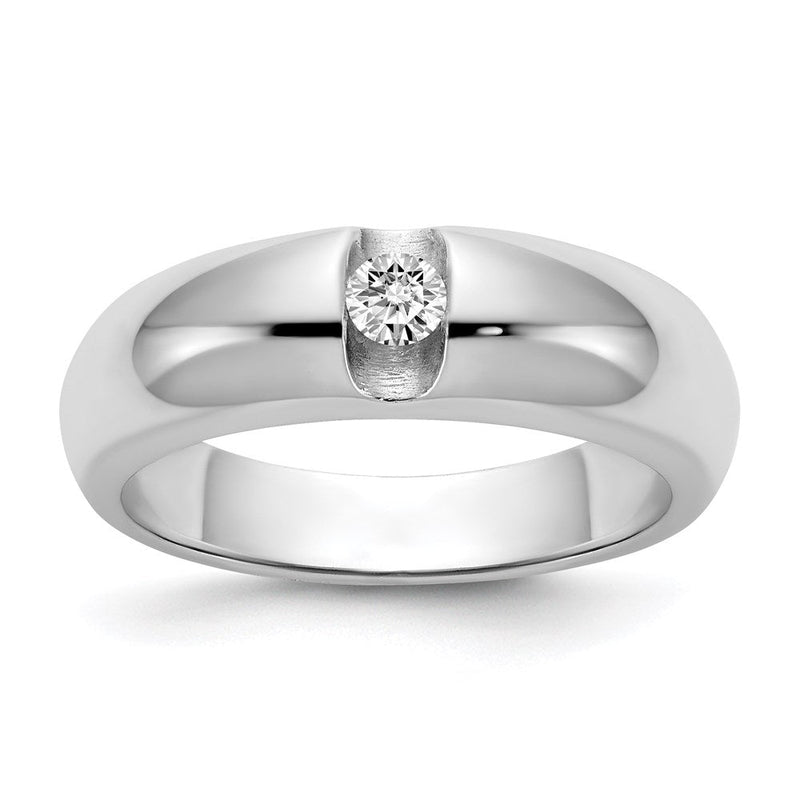 14K Weißgold AAA echter Diamant Herrenring