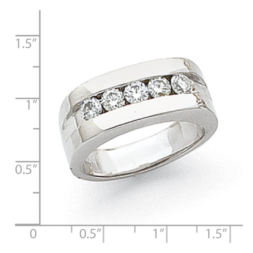 14K Weißgold Herren-Ring mit natürlichem Diamanten
