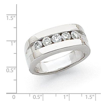 14K Weißgold Herren-Ring mit natürlichem Diamanten