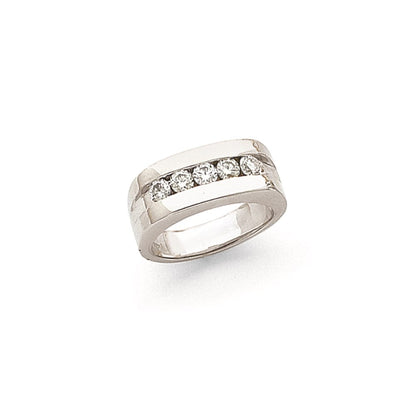 14K Weißgold Herren-Ring mit natürlichem Diamanten