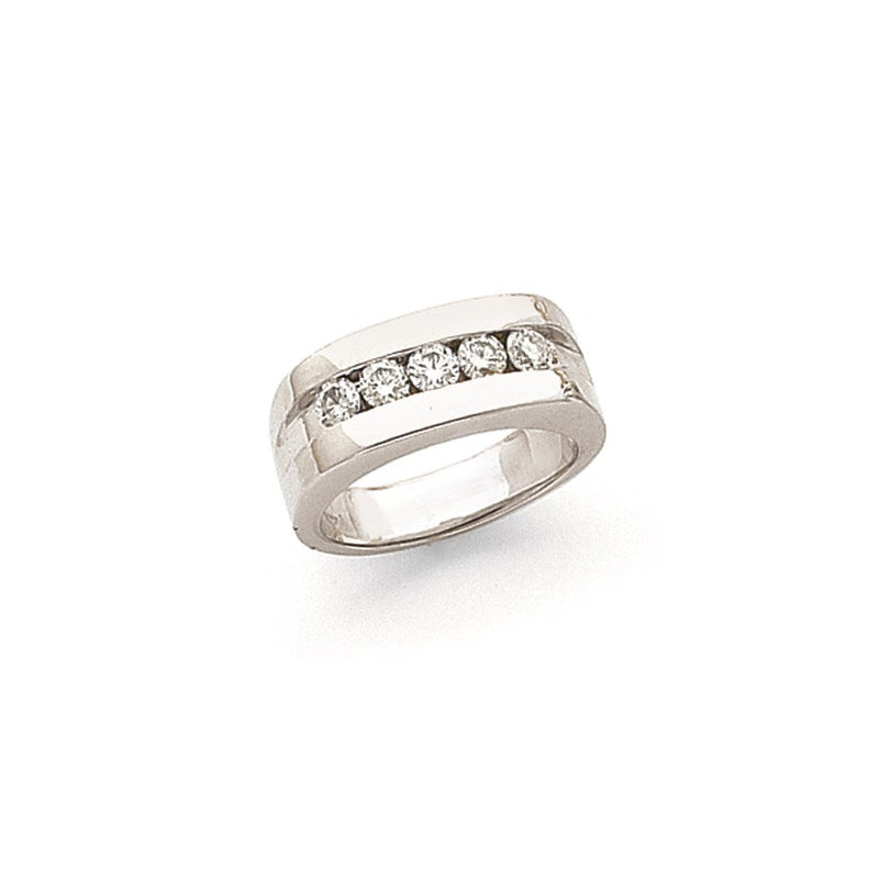 14K Weißgold Herren-Ring mit natürlichem Diamant