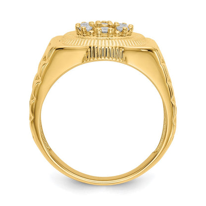 14K Gelbgold Aaa Diamant Herren Ring