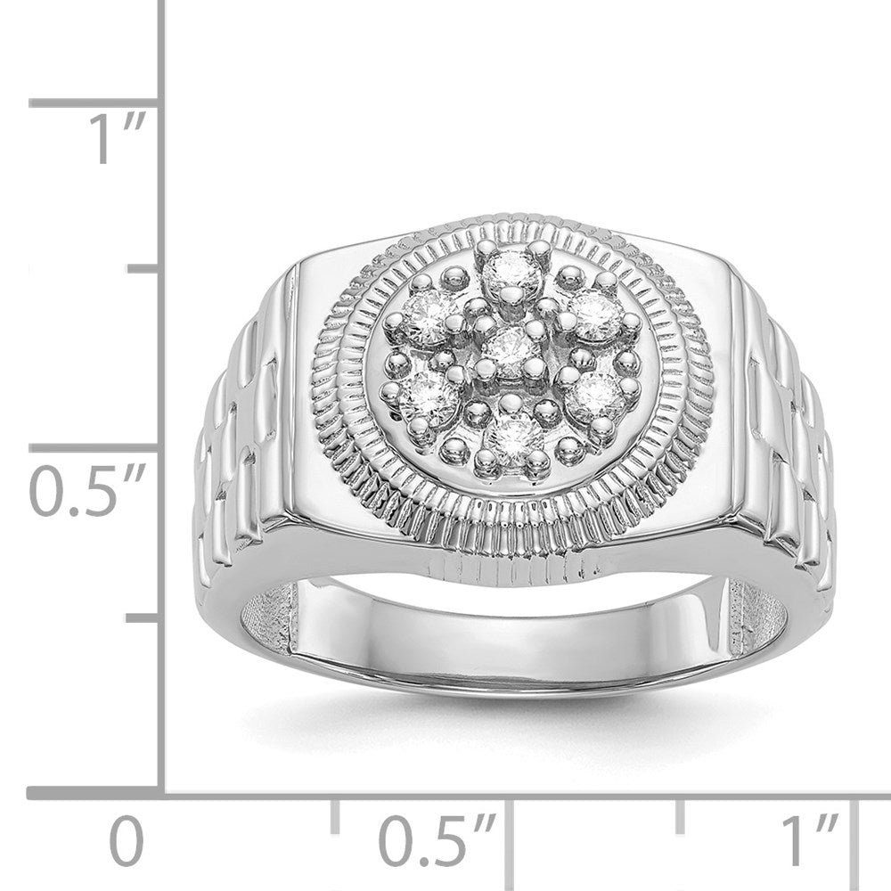 14K Weißgold Aa Diamant Herren Ring