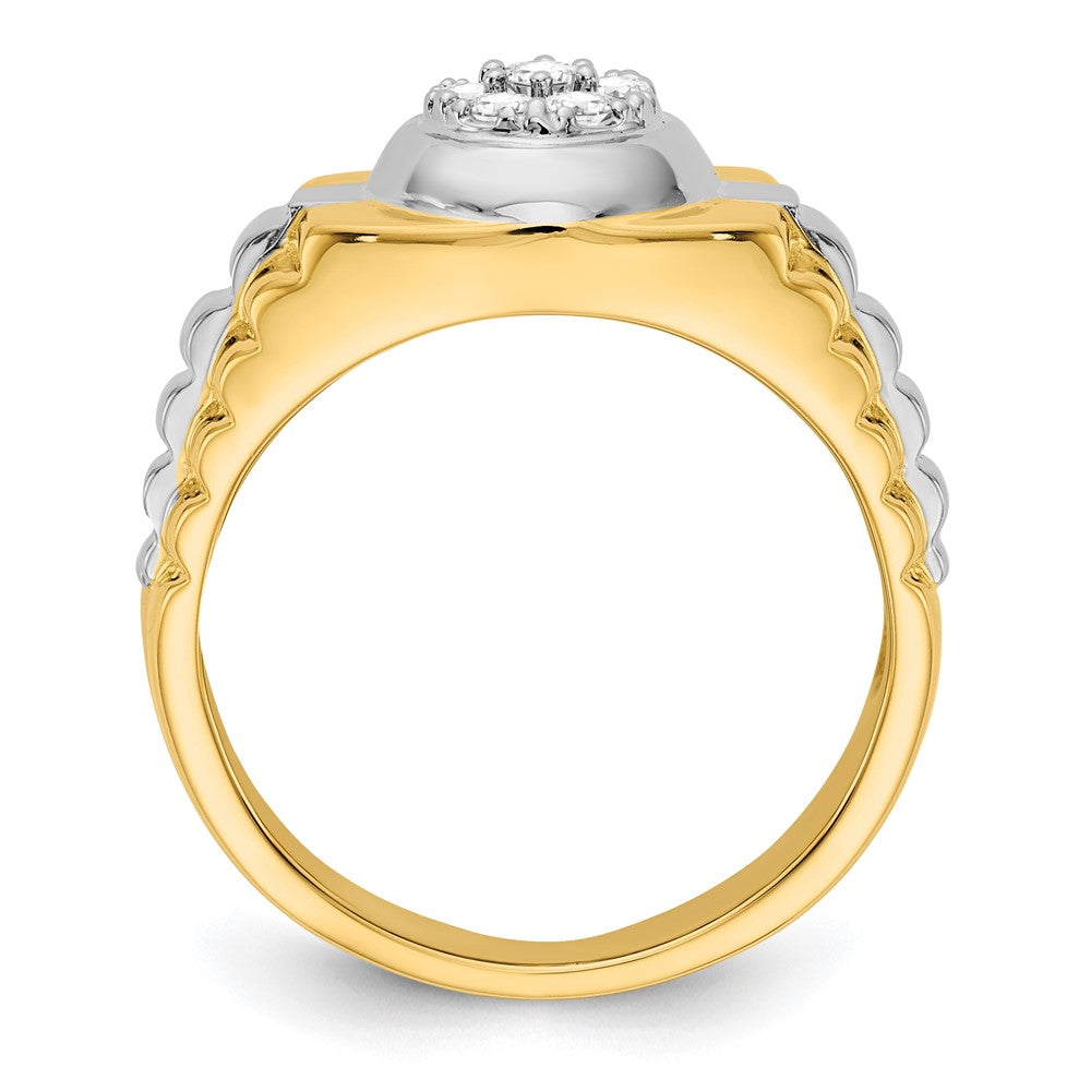 14K Bicolor Vs Diamant Herren Ring