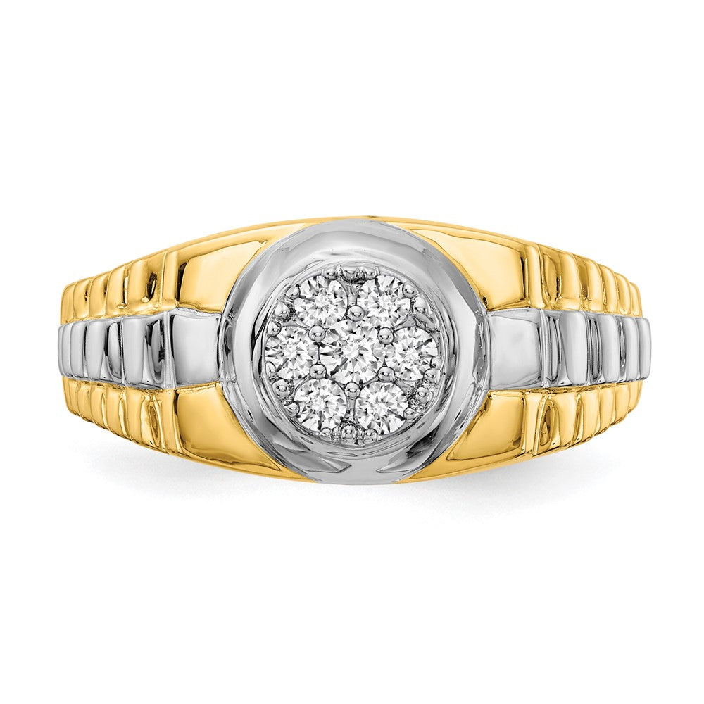 14K Bicolor Vs Diamant Herren Ring