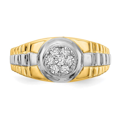 14K Bicolor Vs Diamant Herren Ring