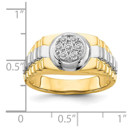 14K Bicolor Vs Diamant Herren Ring