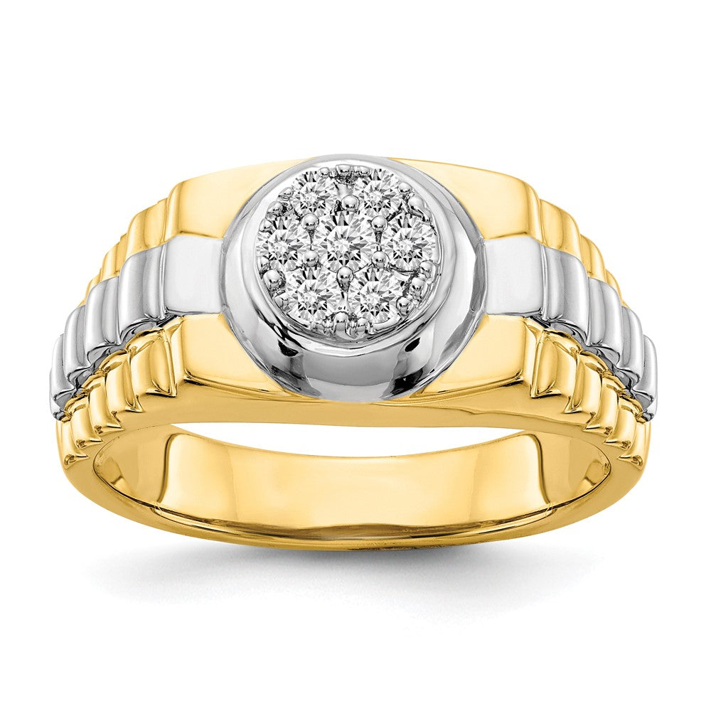 14K Bicolor Aaa Diamant Herren Ring