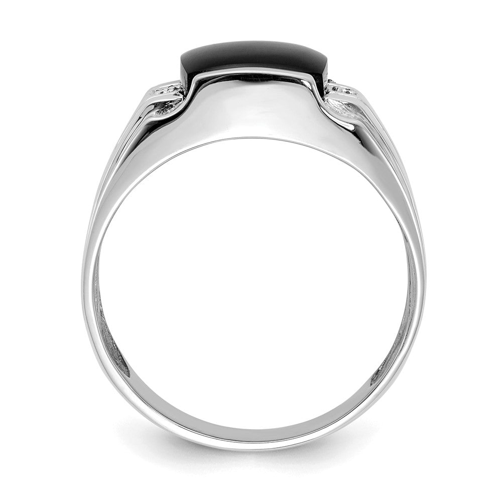 Herrenring aus 14K Weißgold mit echtem AA-Diamant