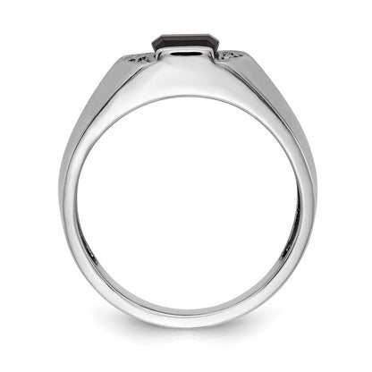 14K Weißgold A Diamant Herren Ring