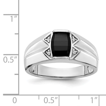 14K Weißgold A Diamant Herren Ring