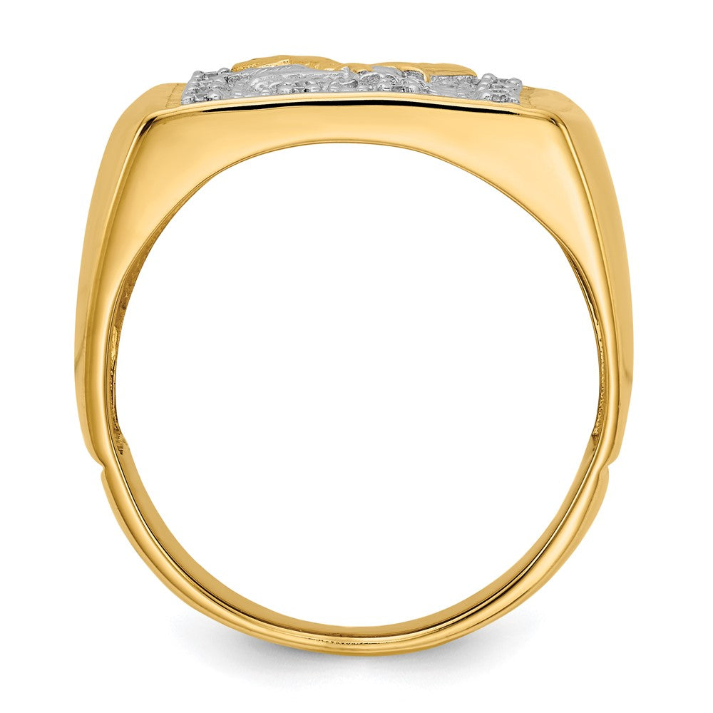 14K Gelb & Rhodium Vs Diamant Herren Ring