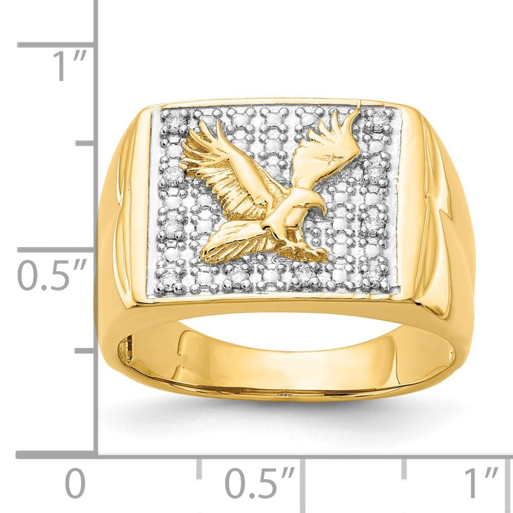 14K Gelb & Rhodium A Diamant Herren Ring