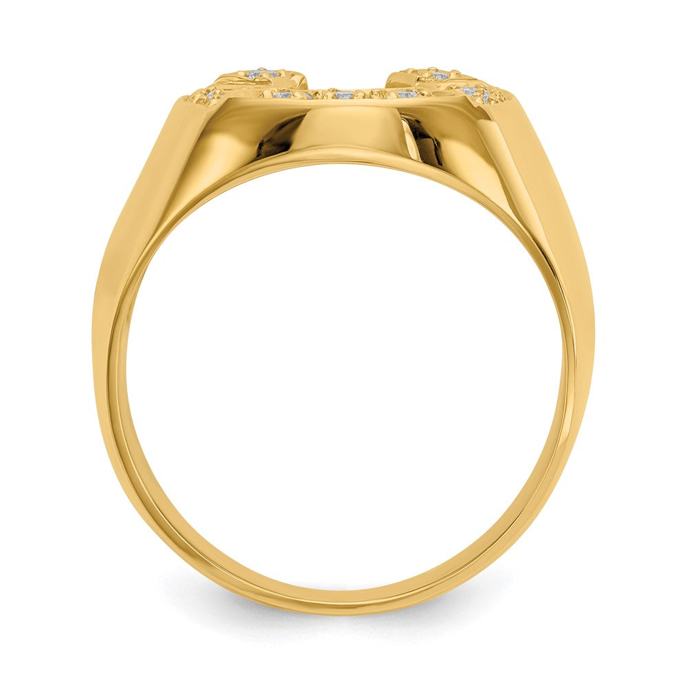14K Gelbgold Aaa Diamant Herren Ring