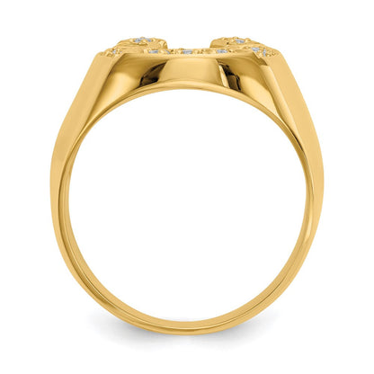 14K Gelbgold Aaa Diamant Herren Ring