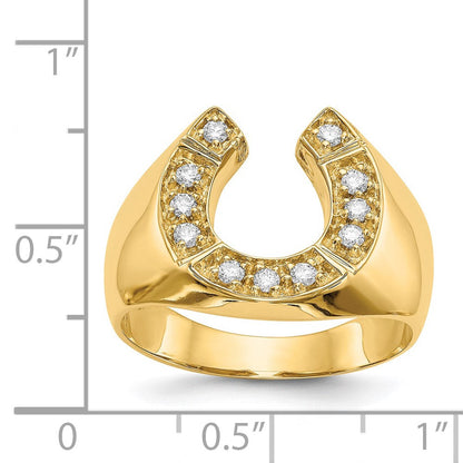 14K Gelbgold Aaa Diamant Herren Ring