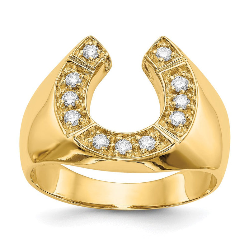14K Gelbgold Herrenring mit Diamanten, 0,22 ct Gesamtgewicht, Qualität AA