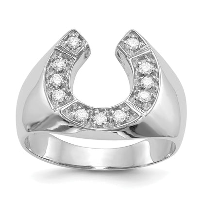 14K Weißgold A Diamant Herren Ring