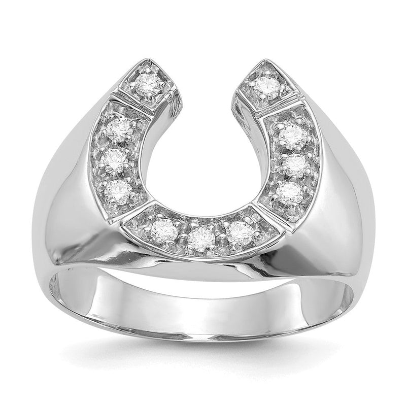 14K Weißgold Herrenring mit AA-Diamant, echt