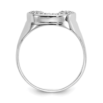 14K Weißgold A Diamant Herren Ring