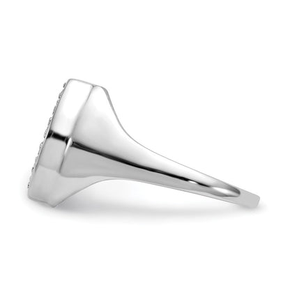 14K Weißgold A Diamant Herren Ring