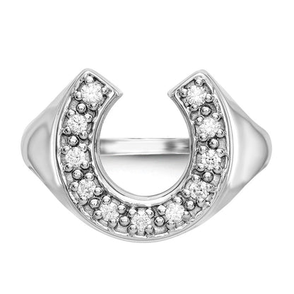 14K Weißgold Aaa Diamant Herren Ring