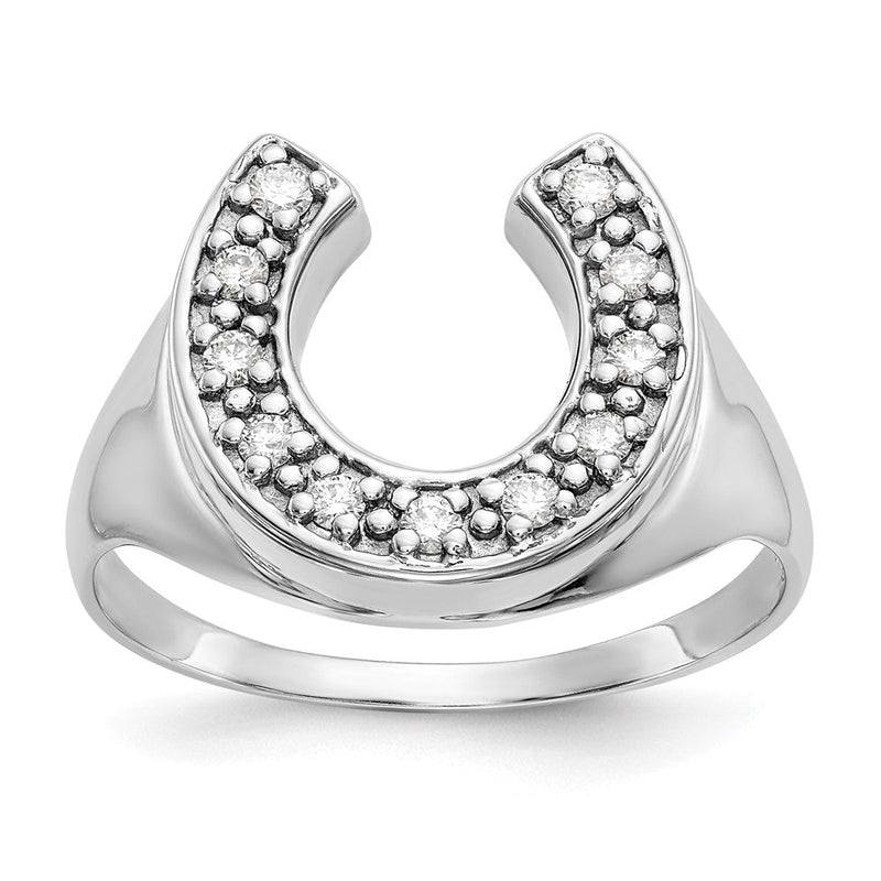 14K Weißgold Herrenring mit einem natürlichen Diamanten