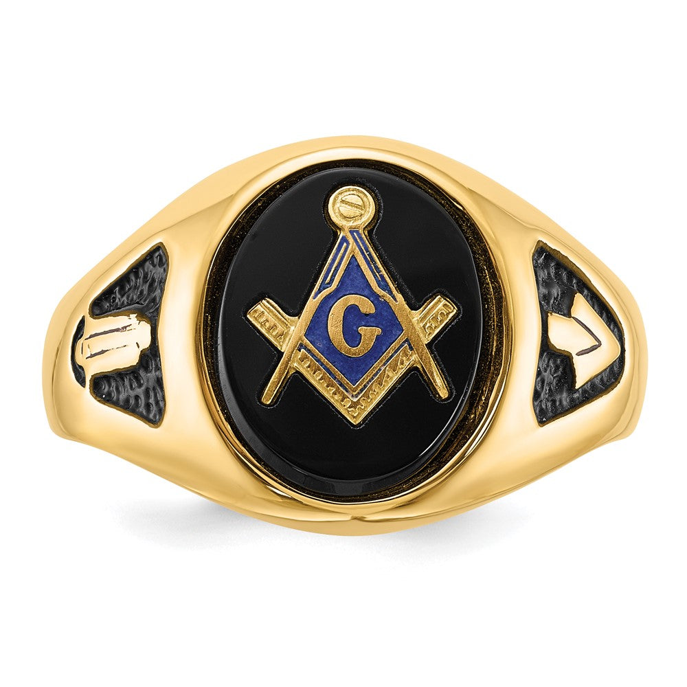 Massiver Herren-Freimaurerring aus 14K Gelbgold