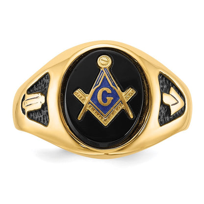 Massiver Herren-Freimaurerring aus 14K Gelbgold