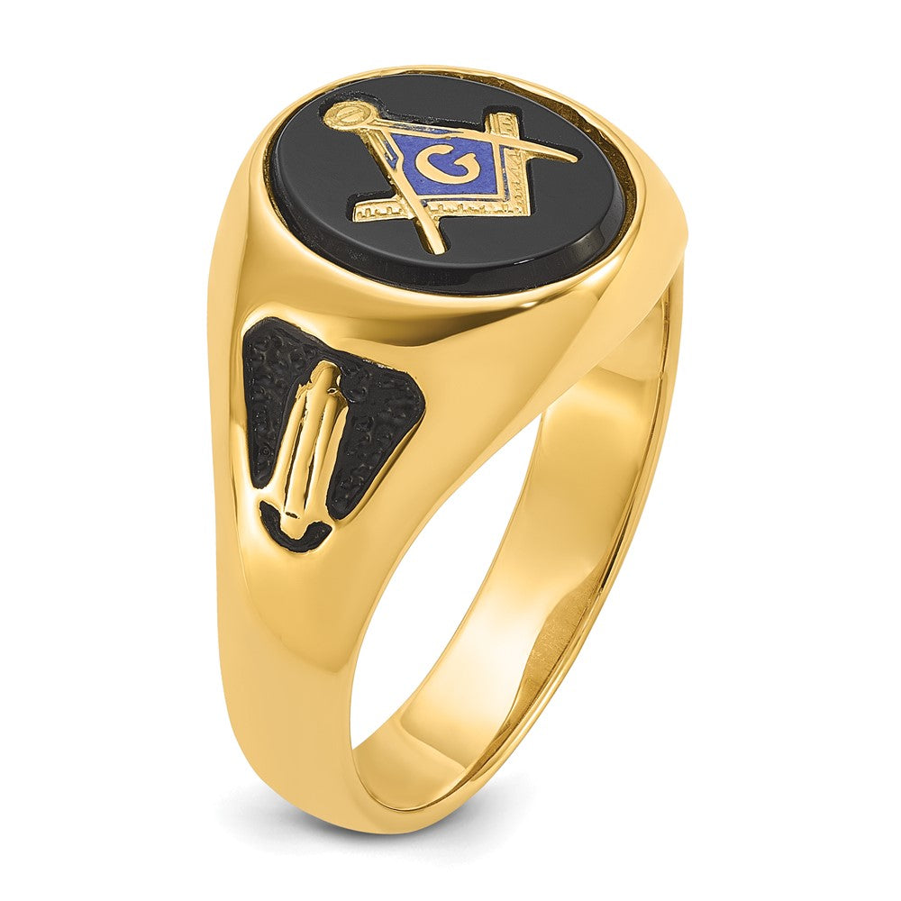 Massiver Herren-Freimaurerring aus 14K Gelbgold