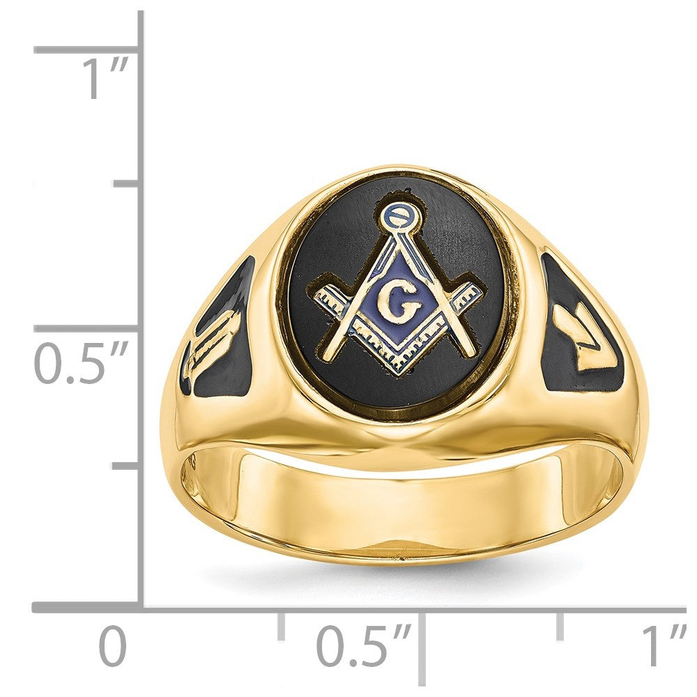 Massiver Herren-Freimaurerring aus 14K Gelbgold