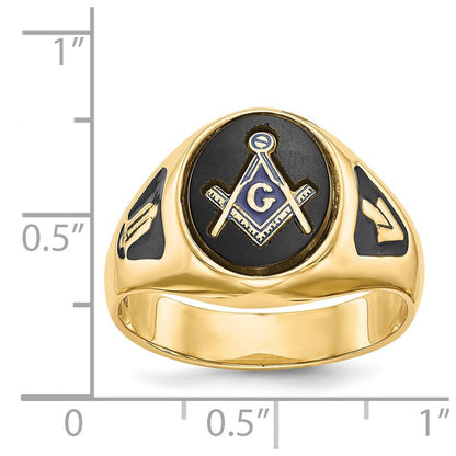 Massiver Herren-Freimaurerring aus 14K Gelbgold
