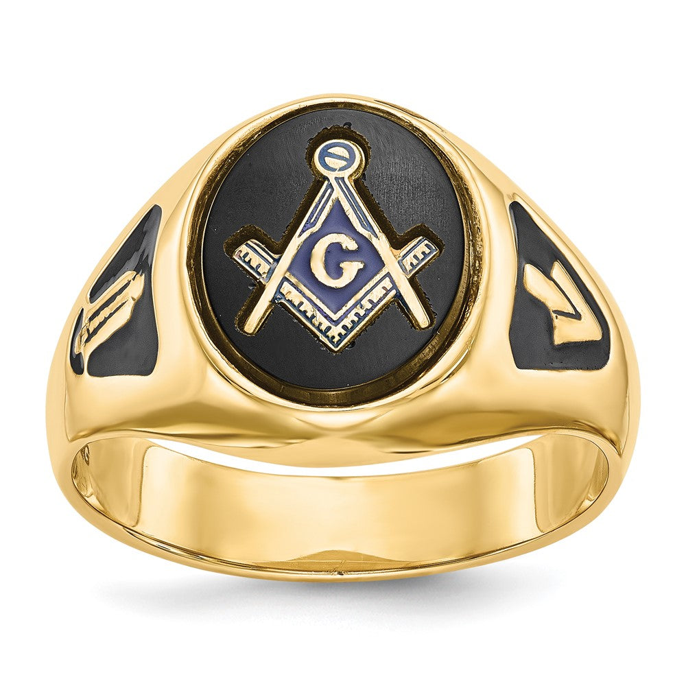 Massiver Herren-Freimaurerring aus 14K Gelbgold