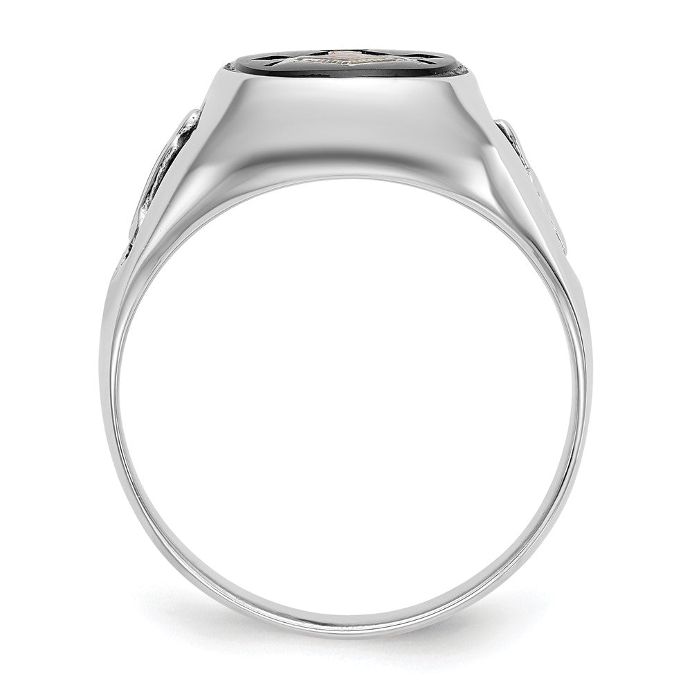 Massiver Herren-Freimaurerring aus 14K Weißgold