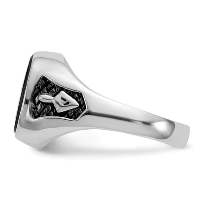 Massiver Herren-Freimaurerring aus 14K Weißgold
