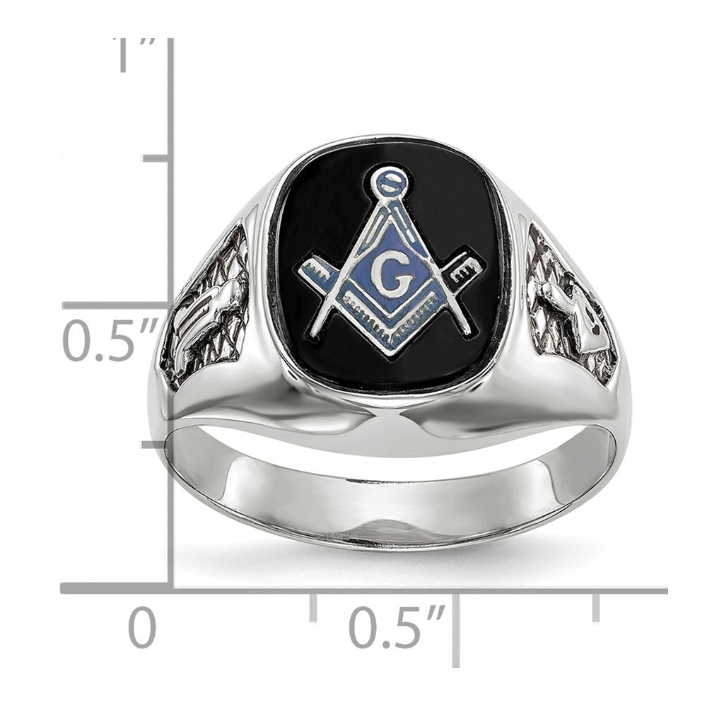Massiver Herren-Freimaurerring aus 14K Weißgold
