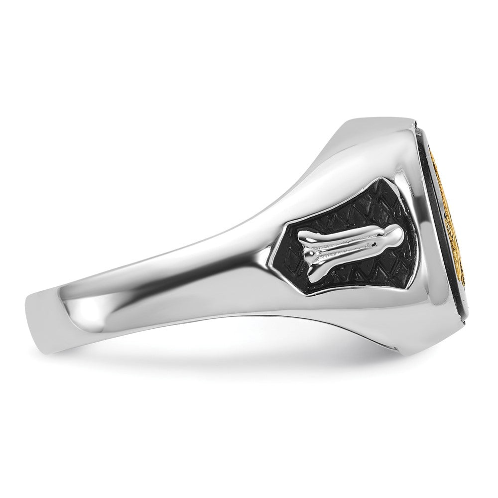 Massiver Herren-Freimaurerring aus 14K Weißgold