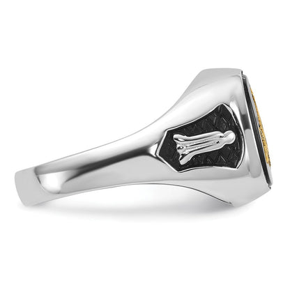 Massiver Herren-Freimaurerring aus 14K Weißgold