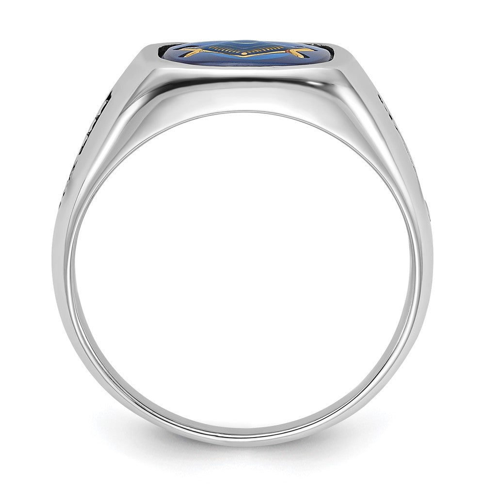 Massiver Freimaurerring für Herren aus 14K Weißgold