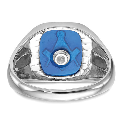 Massiver Freimaurerring für Herren aus 14K Weißgold