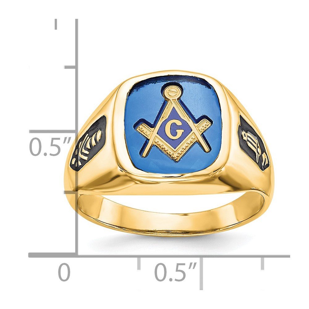 Massiver Freimaurerring für Herren aus 14K Weißgold