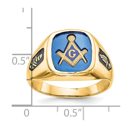 Massiver Freimaurerring für Herren aus 14K Weißgold