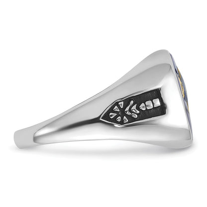 Massiver Freimaurerring für Herren aus 14K Weißgold