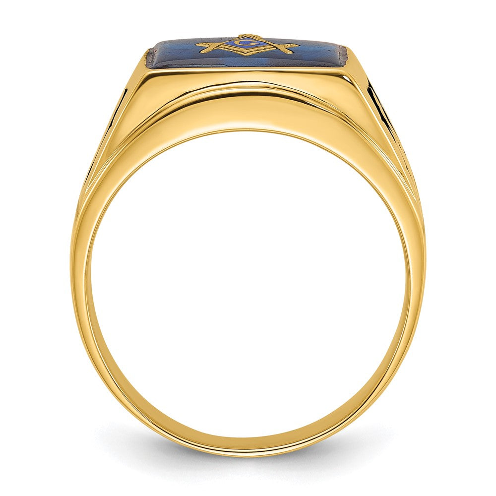 Massiver Herren-Freimaurerring aus 14K Gelbgold