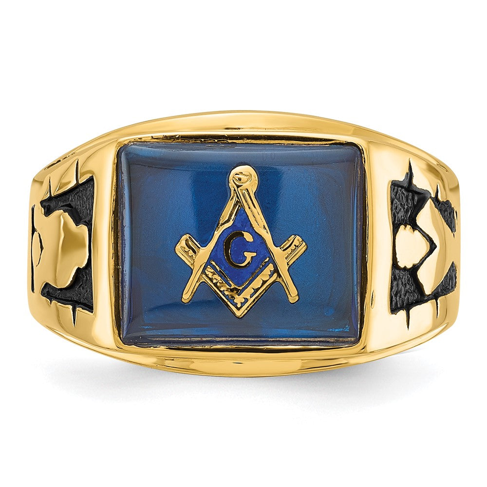 Massiver Herren-Freimaurerring aus 14K Gelbgold