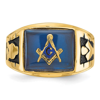Massiver Herren-Freimaurerring aus 14K Gelbgold