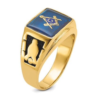 Massiver Herren-Freimaurerring aus 14K Gelbgold