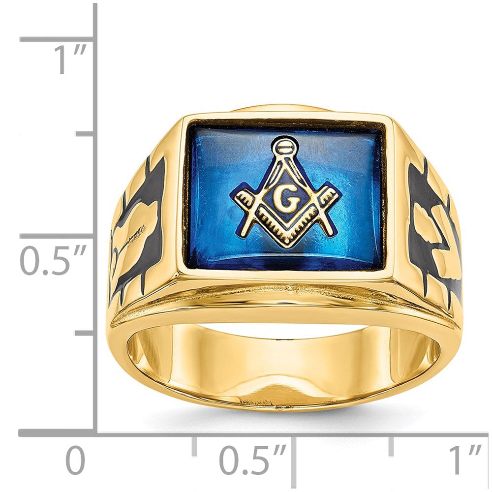 Massiver Herren-Freimaurerring aus 14K Gelbgold