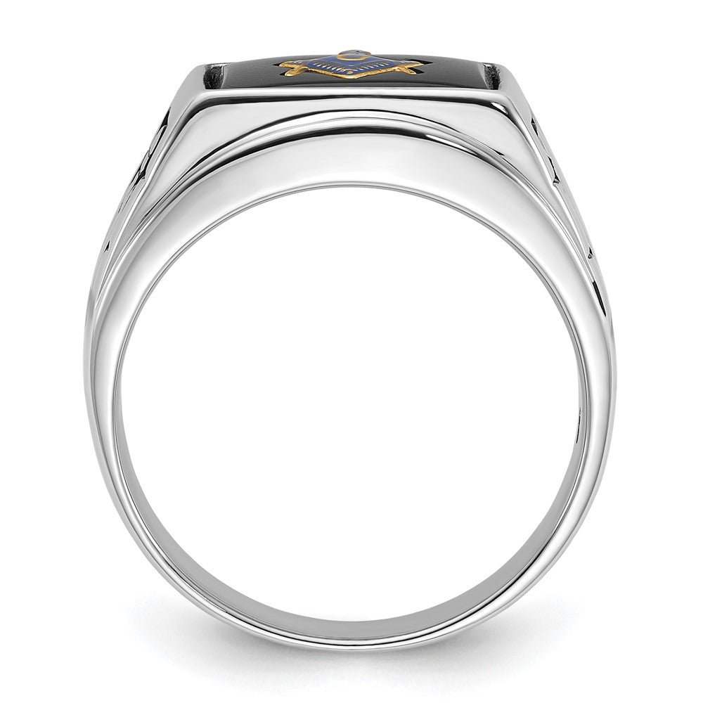 Massiver Herren-Freimaurerring aus 14K Weißgold
