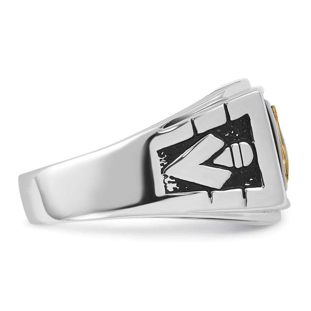 Massiver Herren-Freimaurerring aus 14K Weißgold